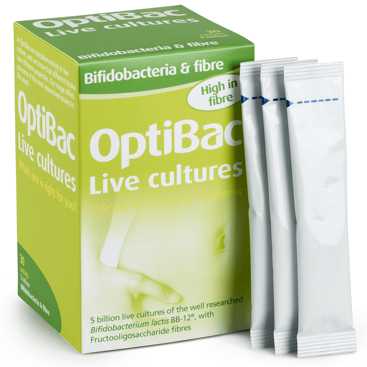Optibac - Bifido & Fibre (30 sachets) pack front