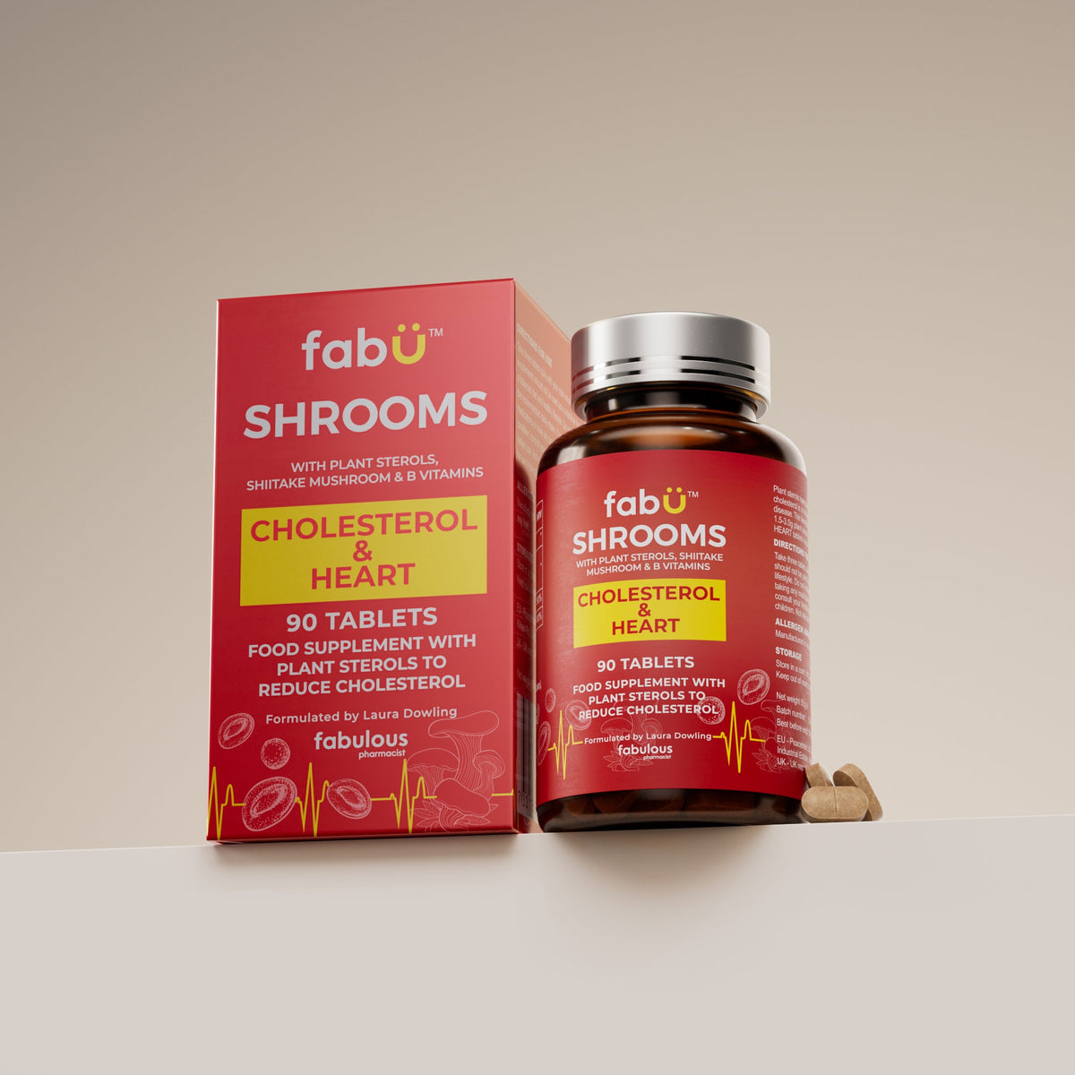 fabu SHROOMS Cholesterol & Heart (90 tabs) pack