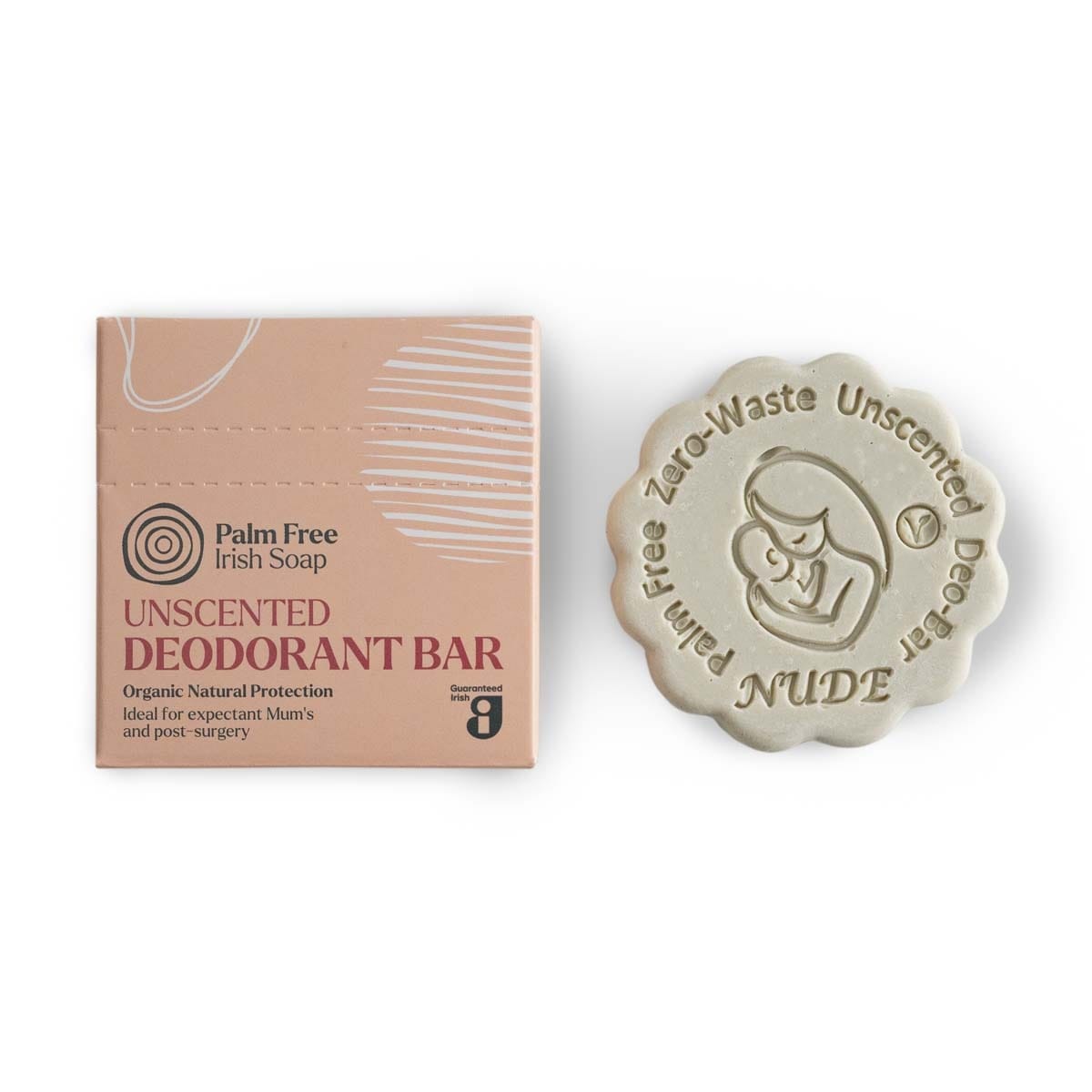 Palm Free Irish Soap - Unscented Deodorant Bar (34g) pack front