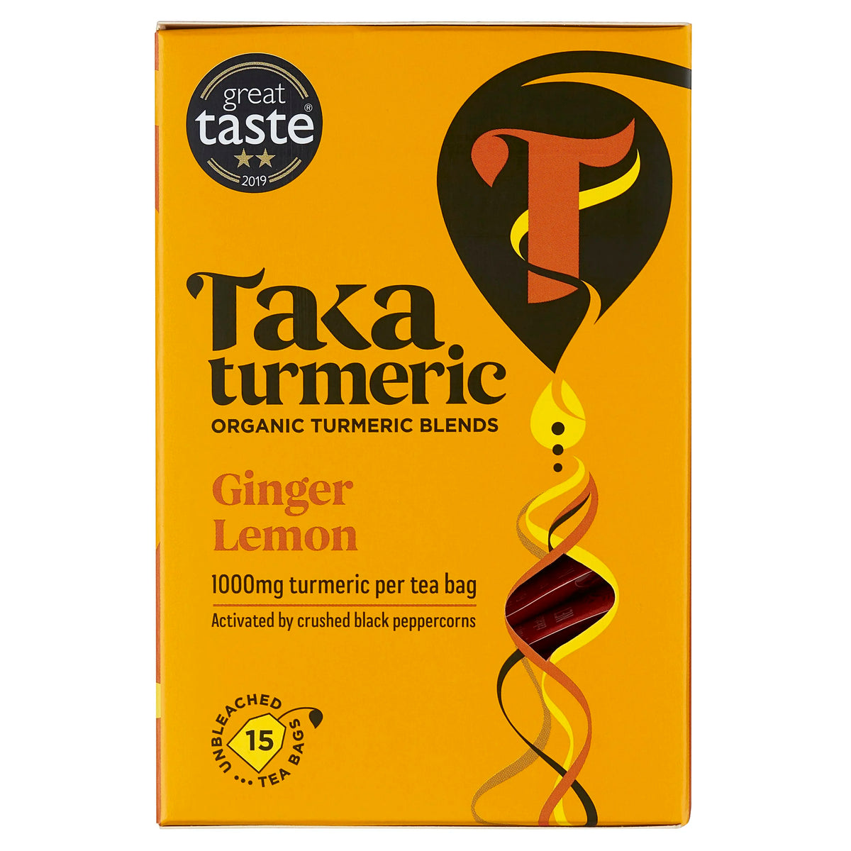 Taka Turmeric Organic Ginger & Lemon Tea (15 Tea Bags)