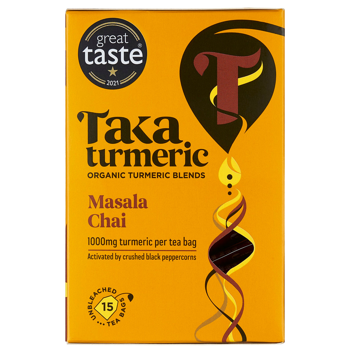 Taka Turmeric Organic Masala Chai Tea (15 Tea Bags)