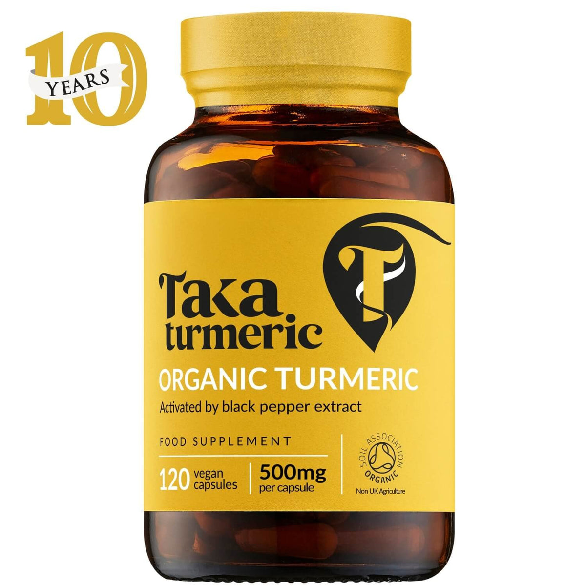 Taka Turmeric Organic Turmeric & Black Pepper (120 Capsules)