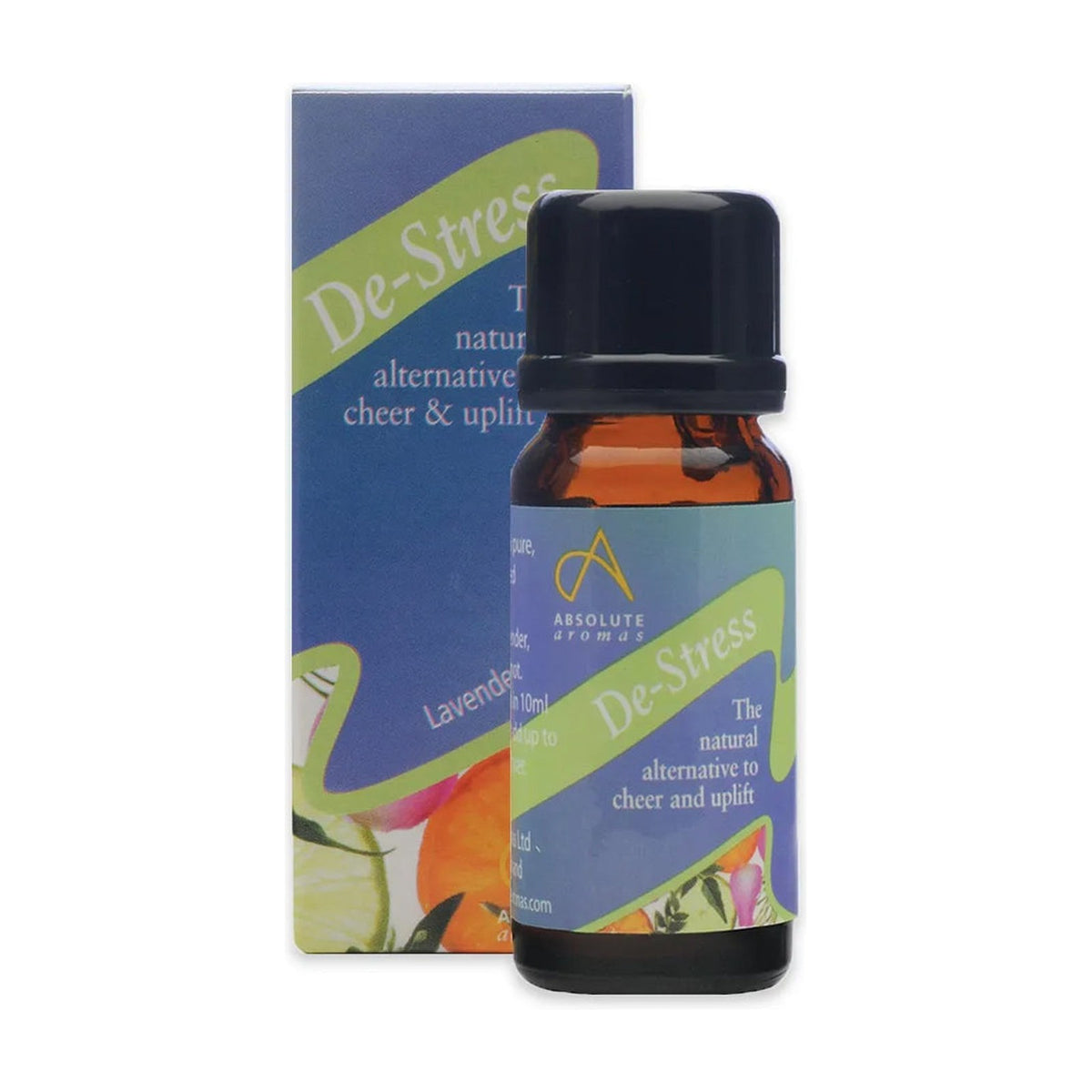 Absolute Aromas De-Stress Essential Oil Blend (10ml) pack front