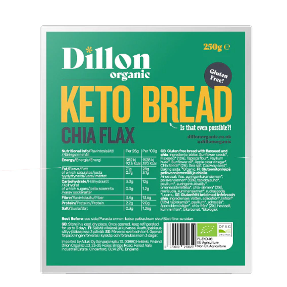 Dillon Organic — Keto Bread, Chia Flax (250g)