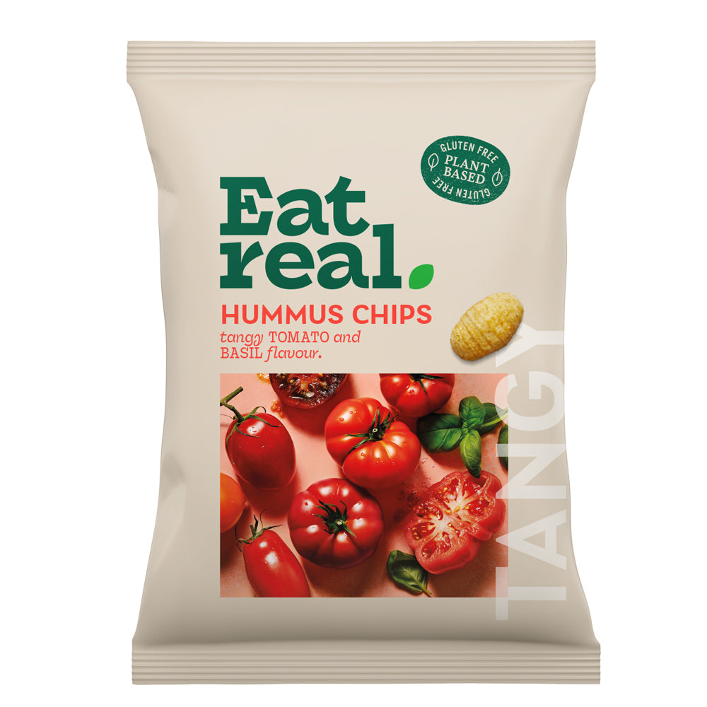 Eat Real — Hummus Chips, Tomato & Basil (110g)