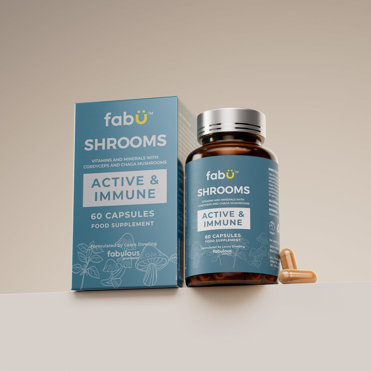 fabu SHROOMS Active & Immune (60 caps) pack