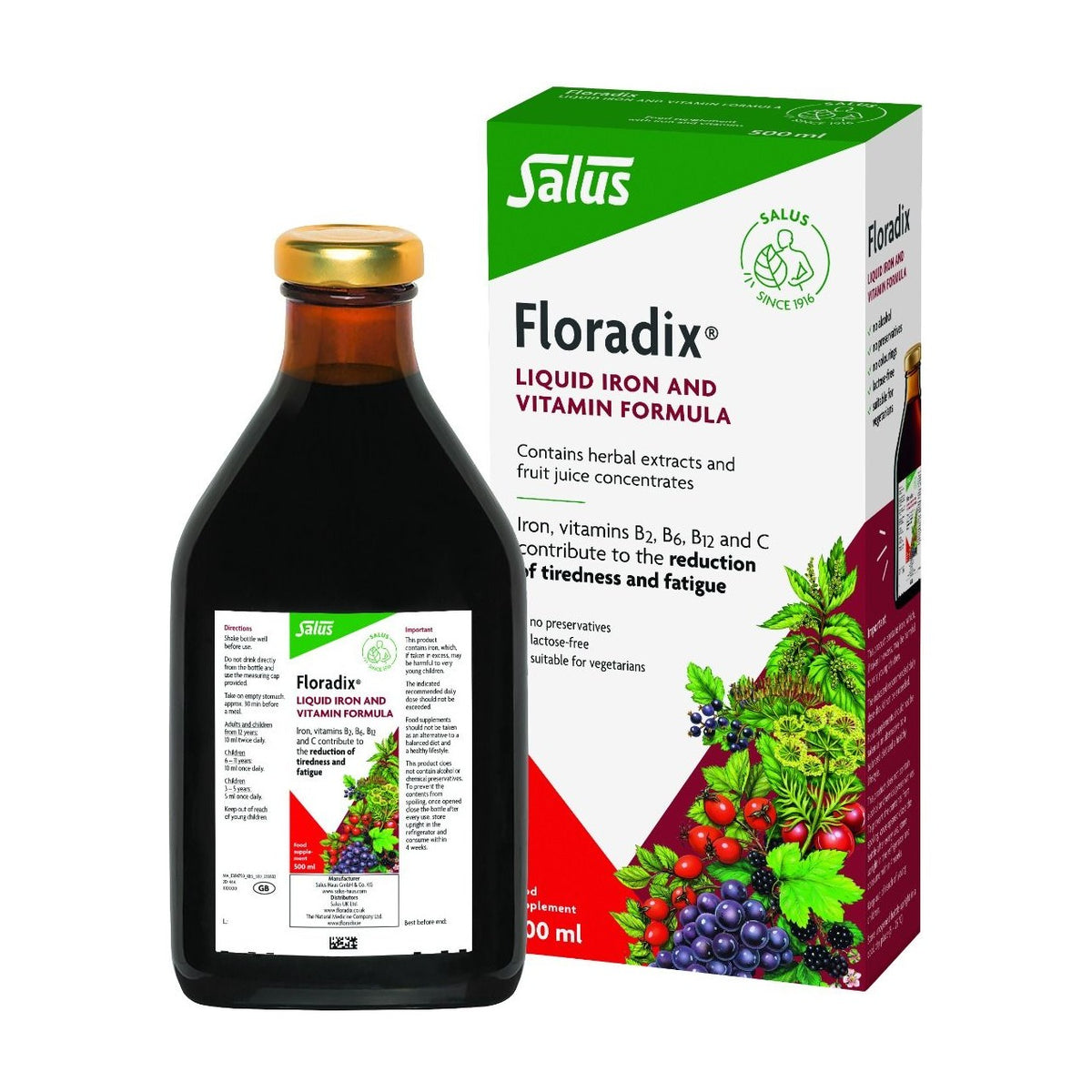 Salus Floradix Liquid Iron Formula 500ml