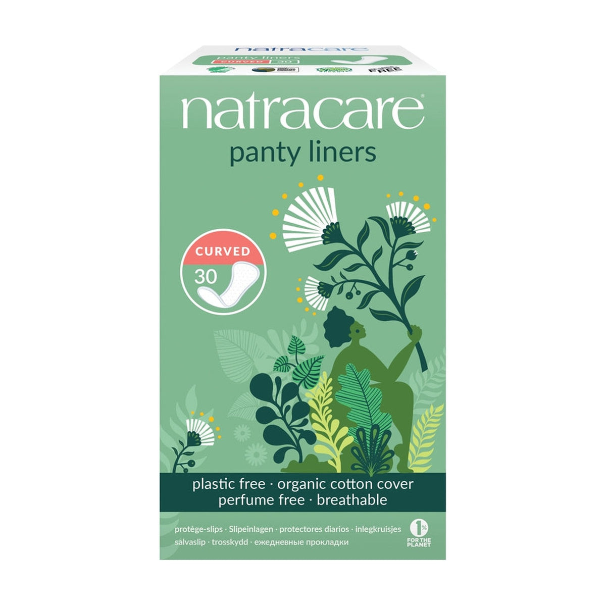Natracare Curved Panty Liners (30 liners) pack