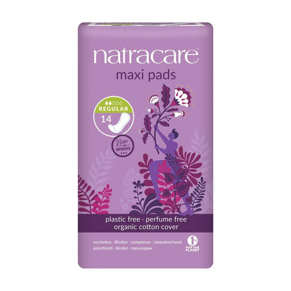 Natracare Regular Natural Maxi Pads (14 pads) pack
