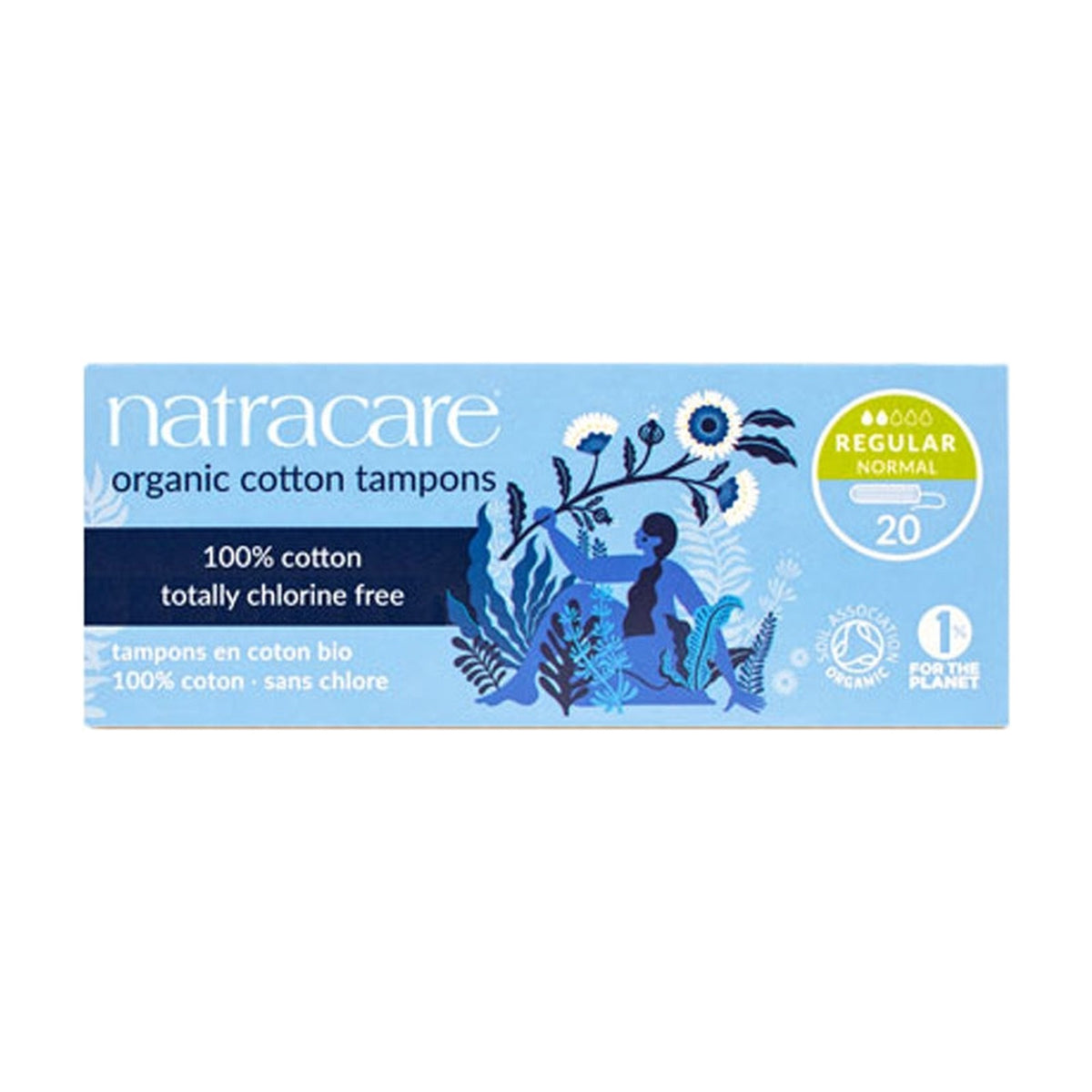 Natracare Regular Non-Applicator Organic Cotton Tampons (20 tampons) pack