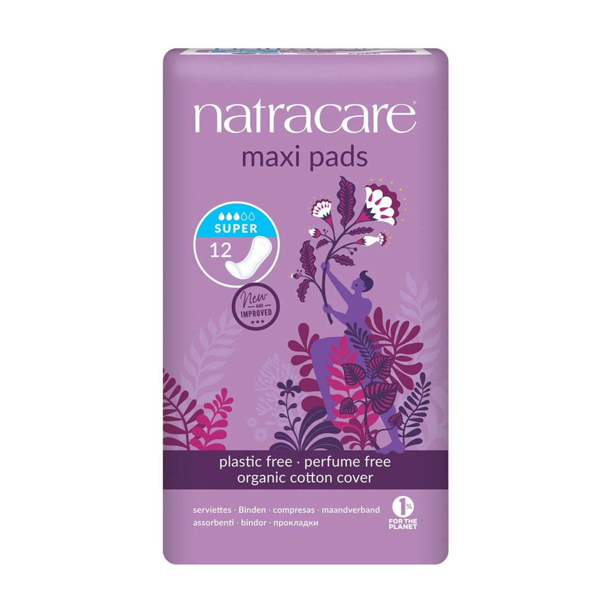 Natracare Super Natural Maxi Pads (12 pads) pack