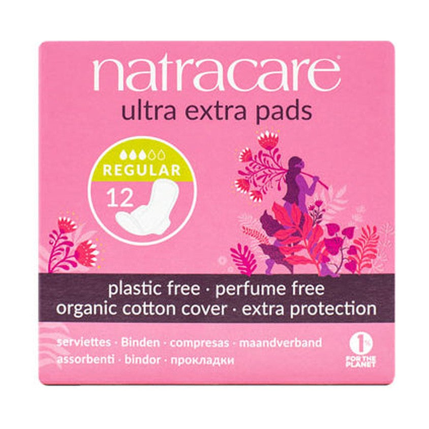 Natracare Ultra Extra Regular Period Pads (12 pads) pack