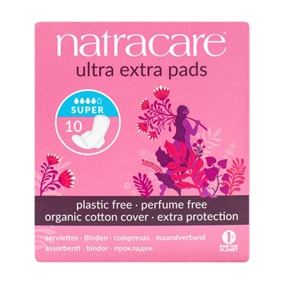 Natracare Ultra Extra Super Period Pads (10 pads) pack