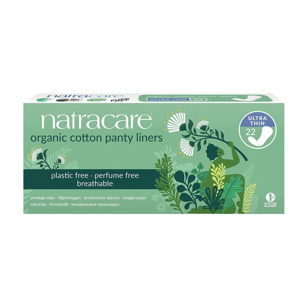 Natracare Ultra Thin Panty Liners (22 liners) pack