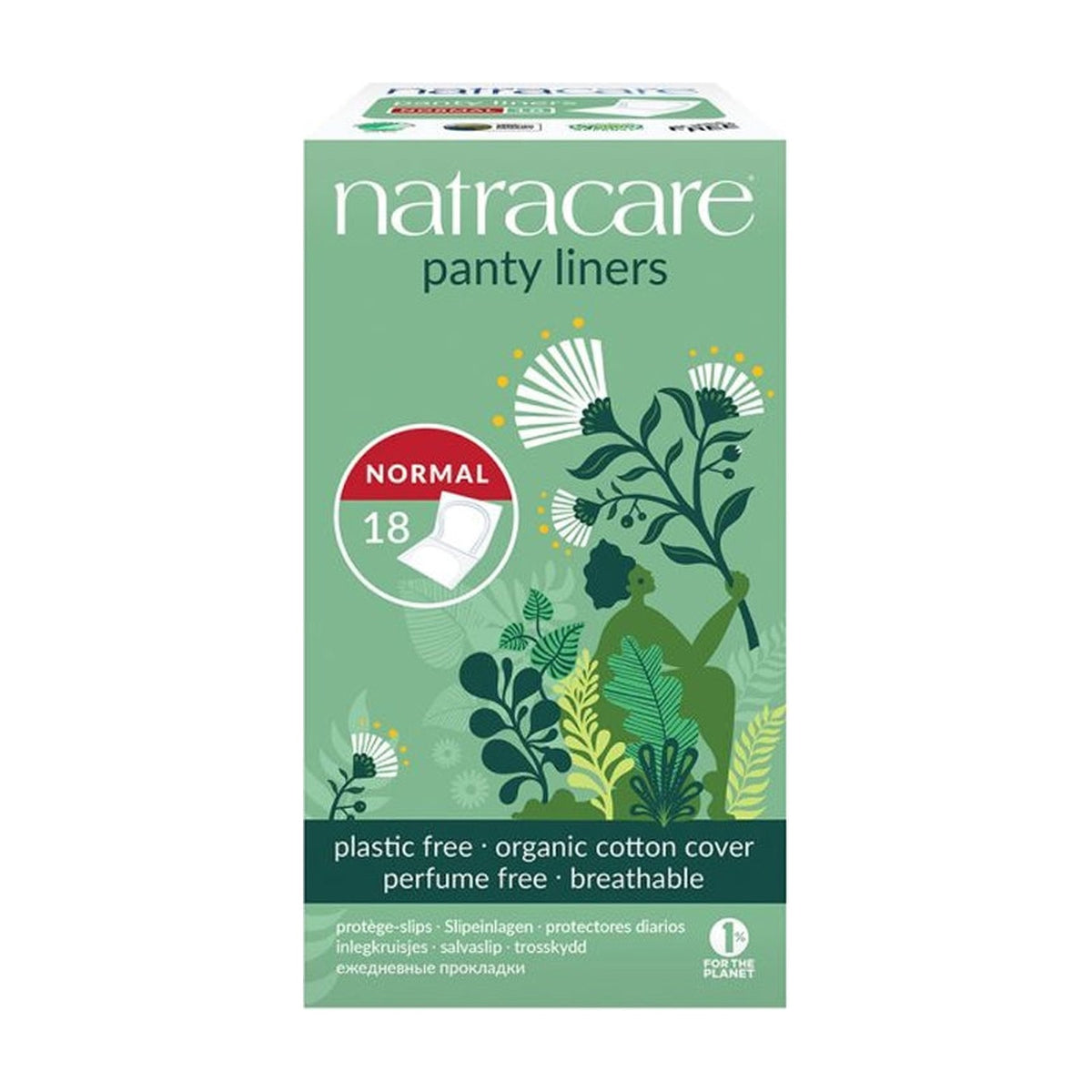 Natracare Wrapped Panty Liners, Normal (18 liners) pack