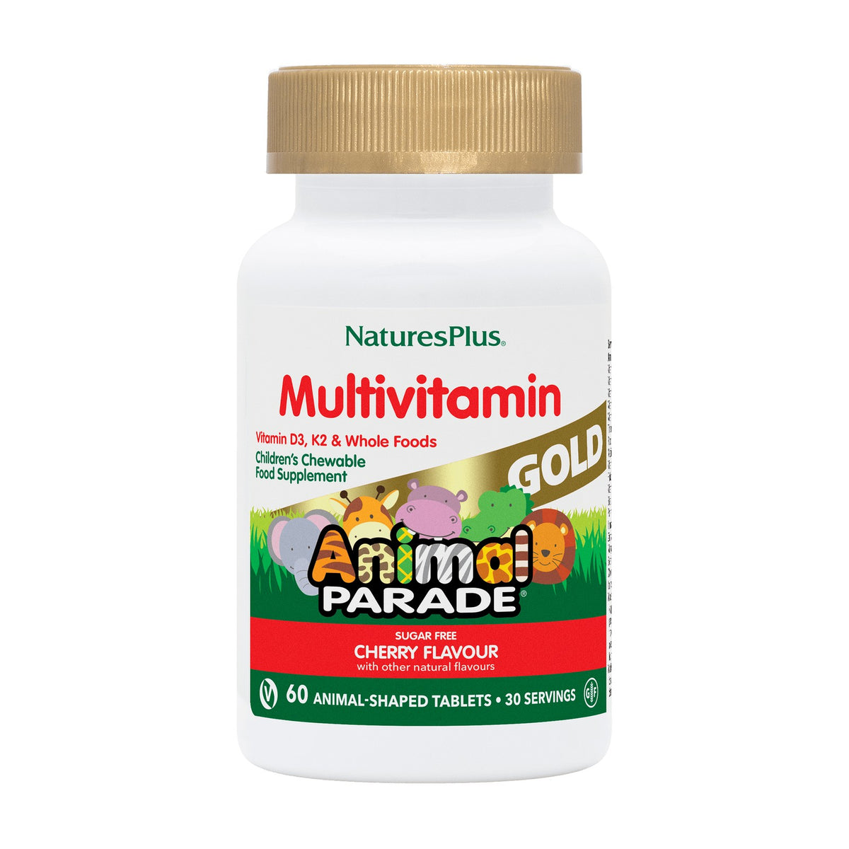 Nature's Plus Animal Parade GOLD Multivitamin, Cherry (60 chewables) pack