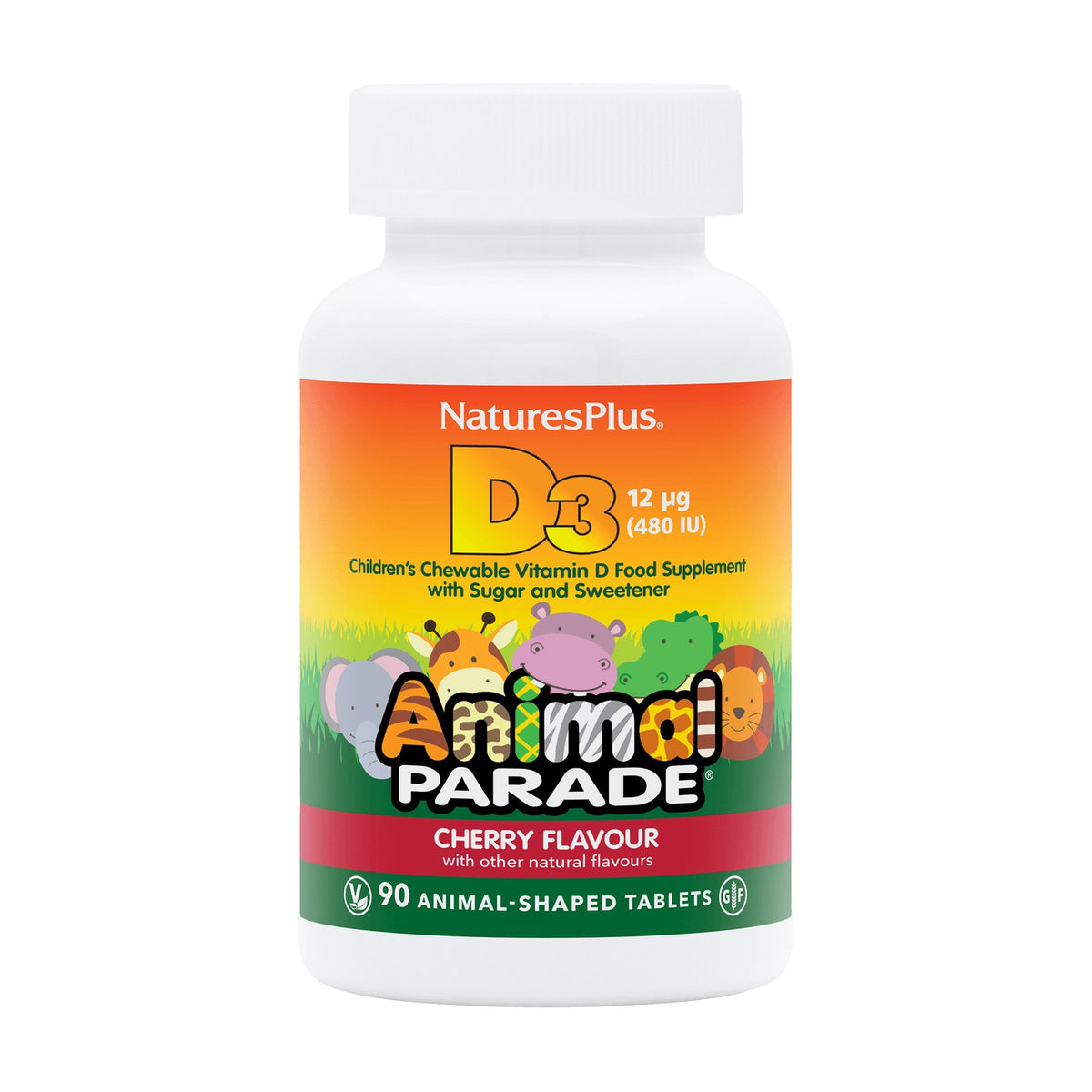 Nature's Plus Animal Parade Vitamin D3 480 IU Children's (90 tabs) pack