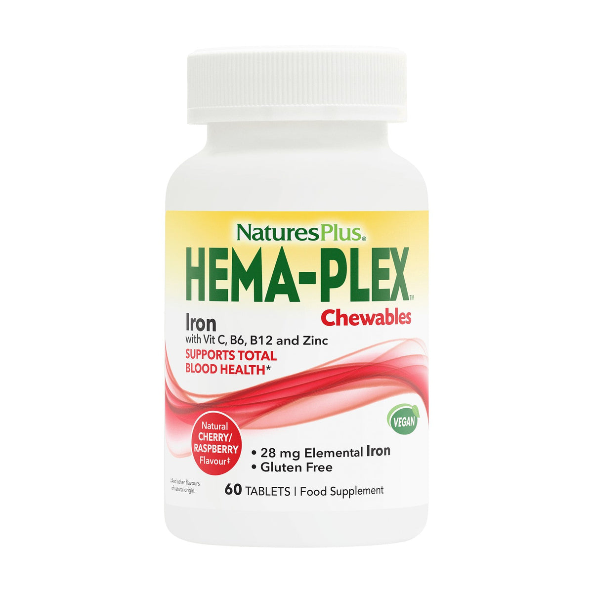 Nature's Plus HEMA-PLEX Iron (60 chewables) pack