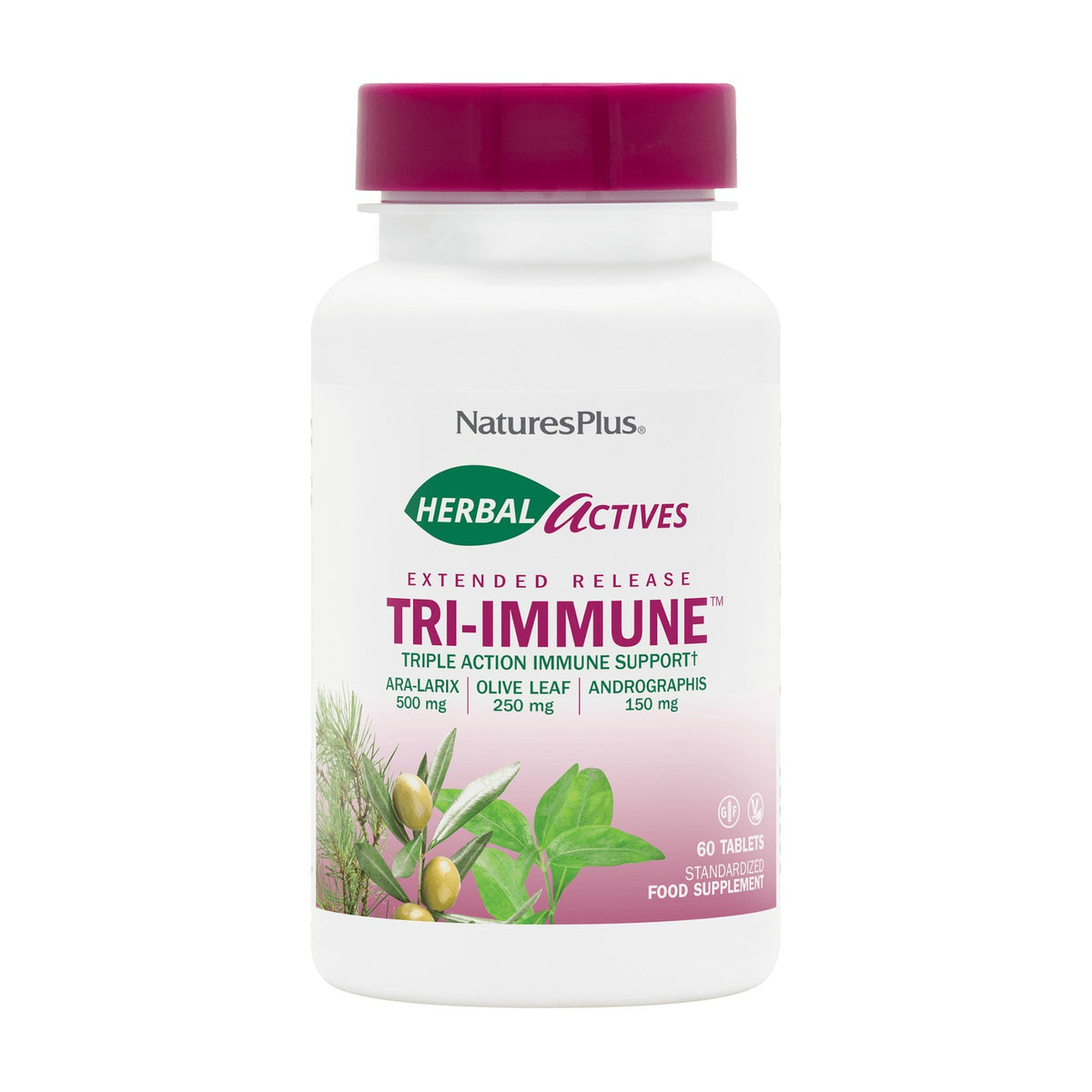 Nature's Plus Herbal Actives Tri-Immune Extended Release (60 tabs) pack