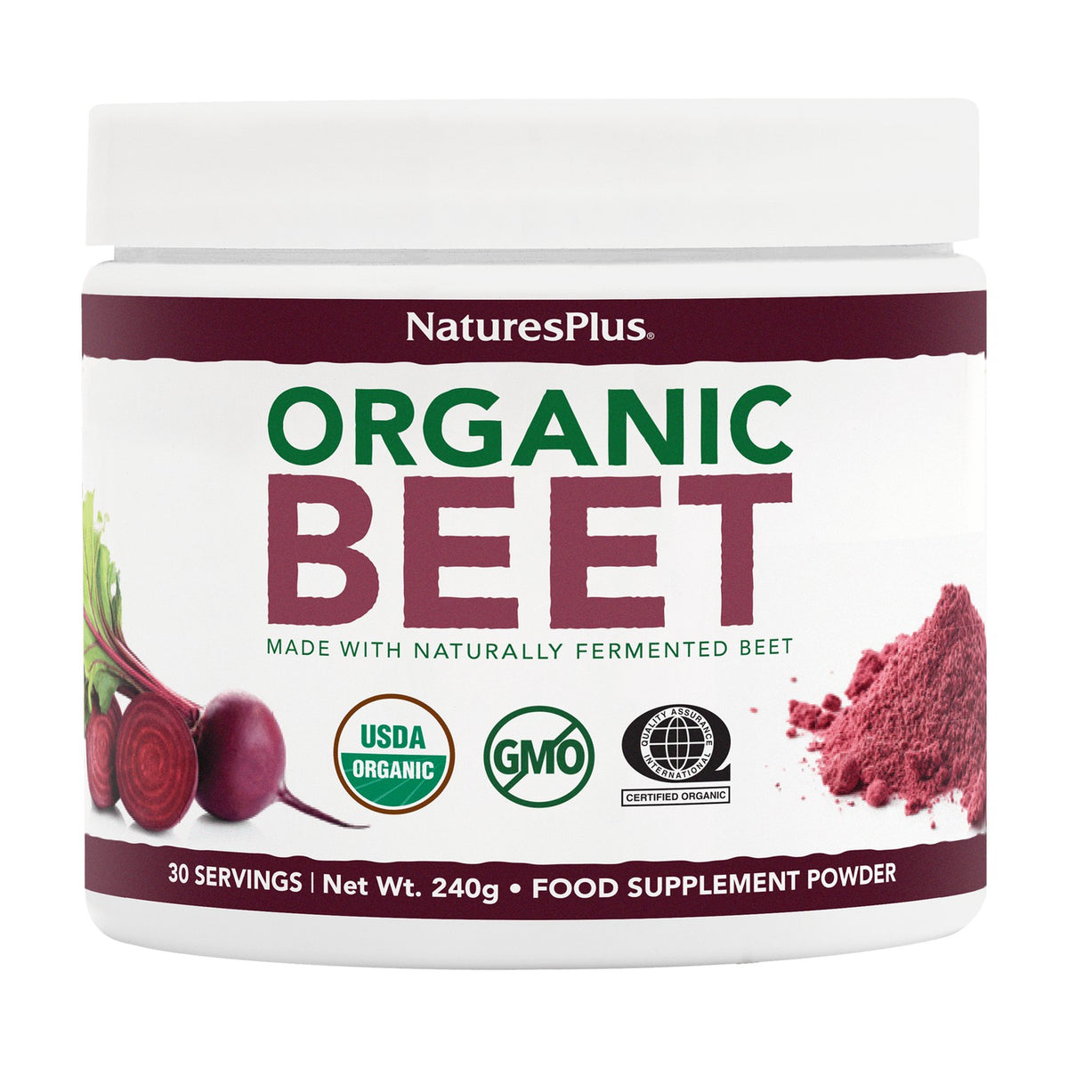 Nature's Plus Organic Beet Powder (240g) pack