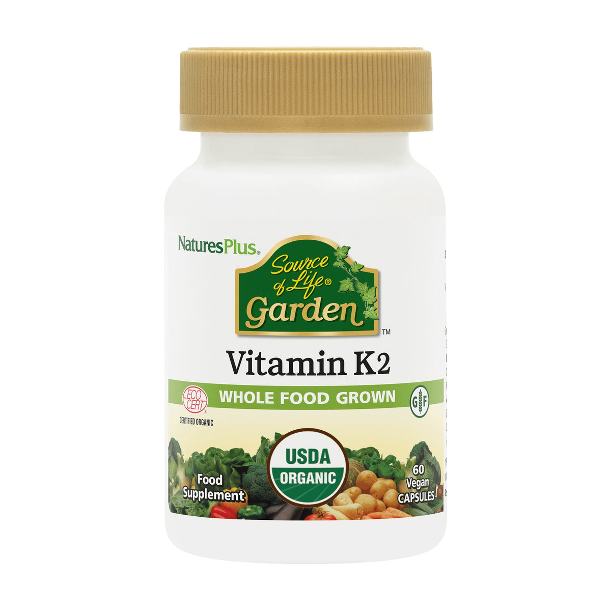 Nature's Plus Source of Life Garden Vitamin K2 120 mcg (60 caps) pack