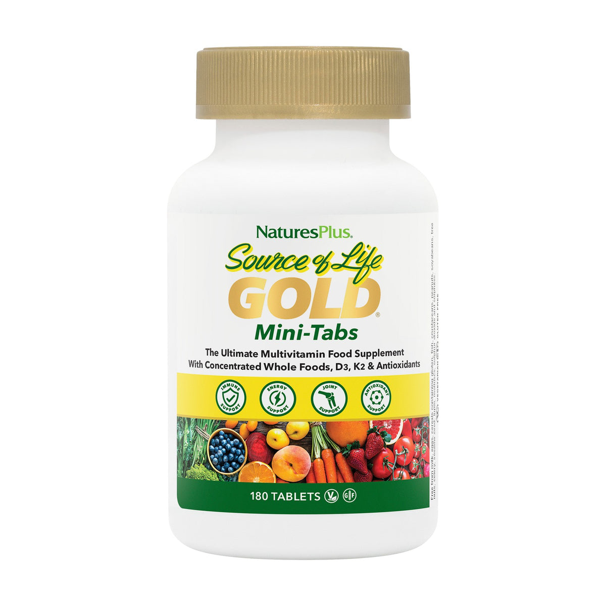Nature's Plus Source of Life GOLD Multivitamin (180 mini-tabs) pack