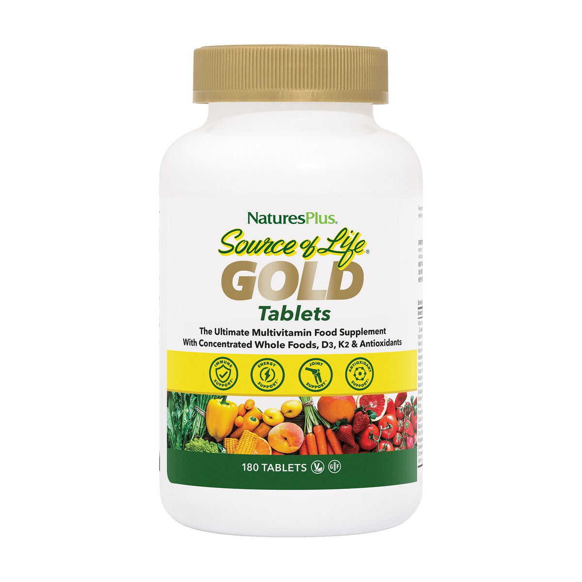 Nature's Plus Source of Life GOLD Multivitamin (180 tabs) pack