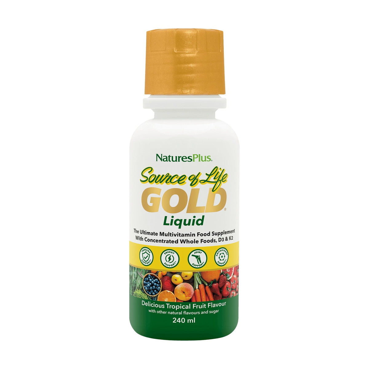 Nature's Plus Source of Life GOLD Multivitamin Liquid (240ml) pack