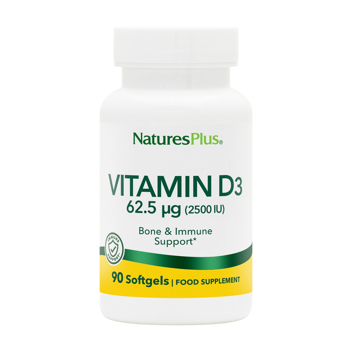 Nature's Plus Vitamin D3 2500 IU (90 softgels) pack
