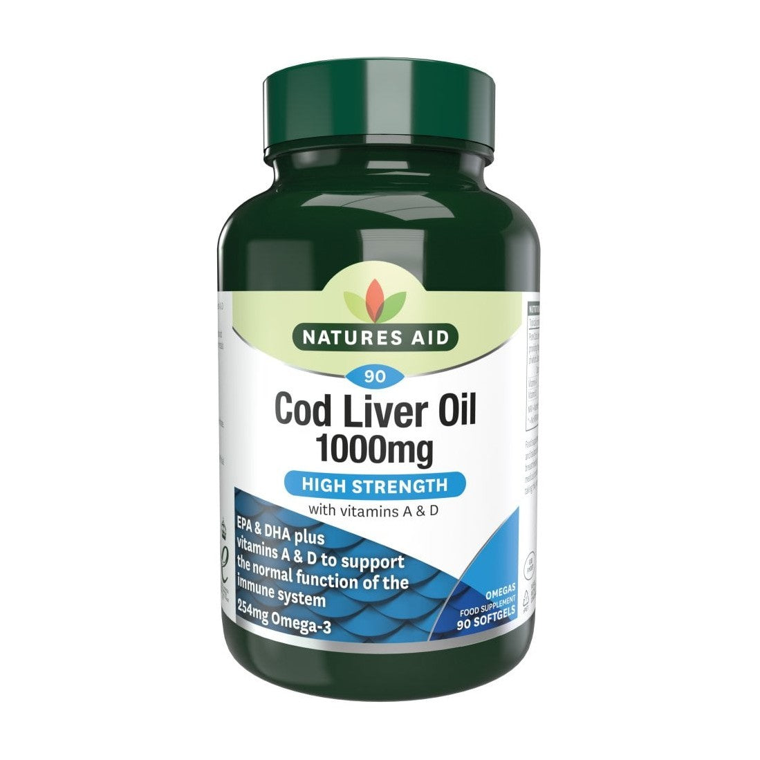 Natures Aid High Strength Cod Liver Oil 1000mg (90 softgels)