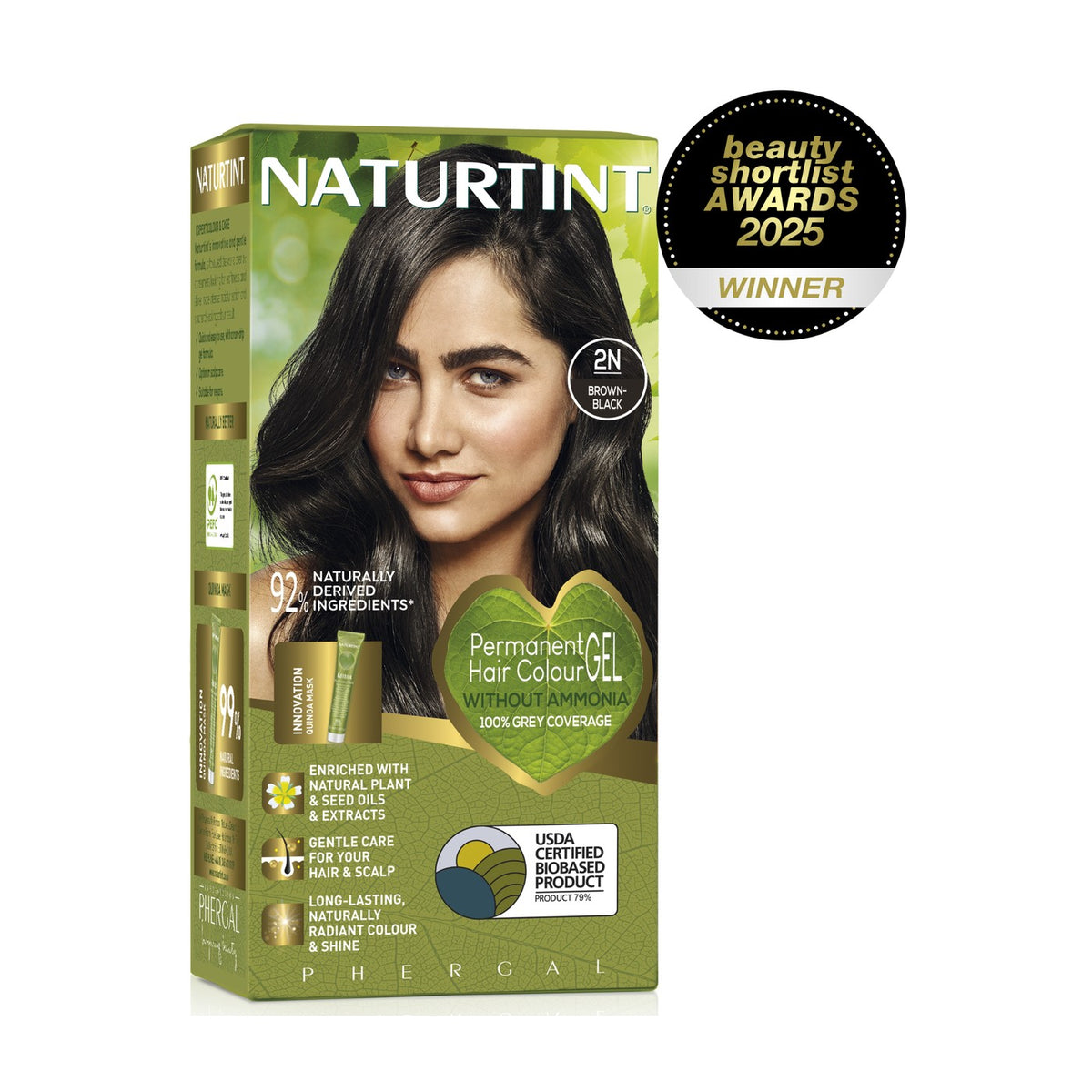 Naturtint Permanent Hair Colour Gel 2N Brown-Black 170ml pack