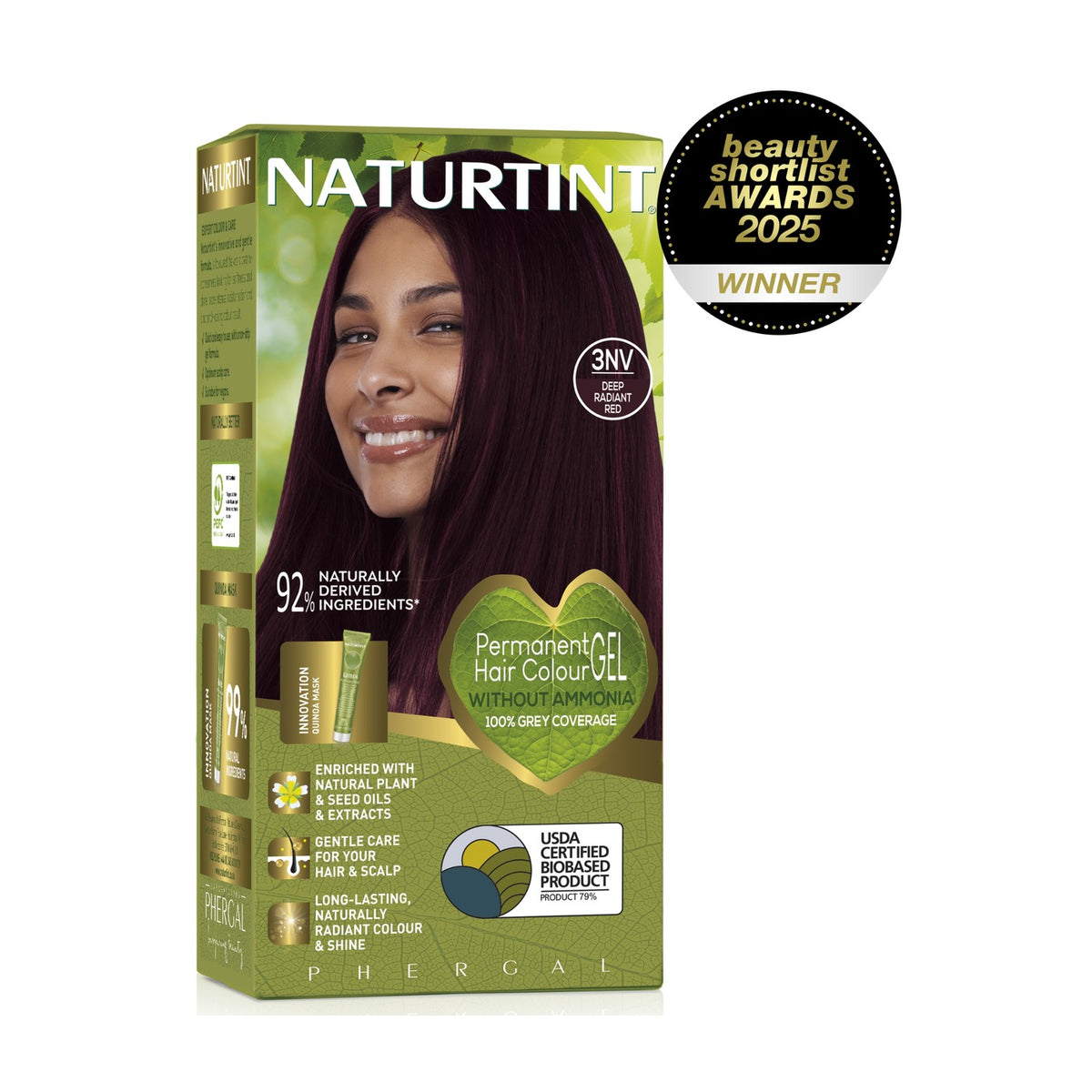 Naturtint Permanent Hair Colour Gel 3NV Deep Radiant Red 170ml pack