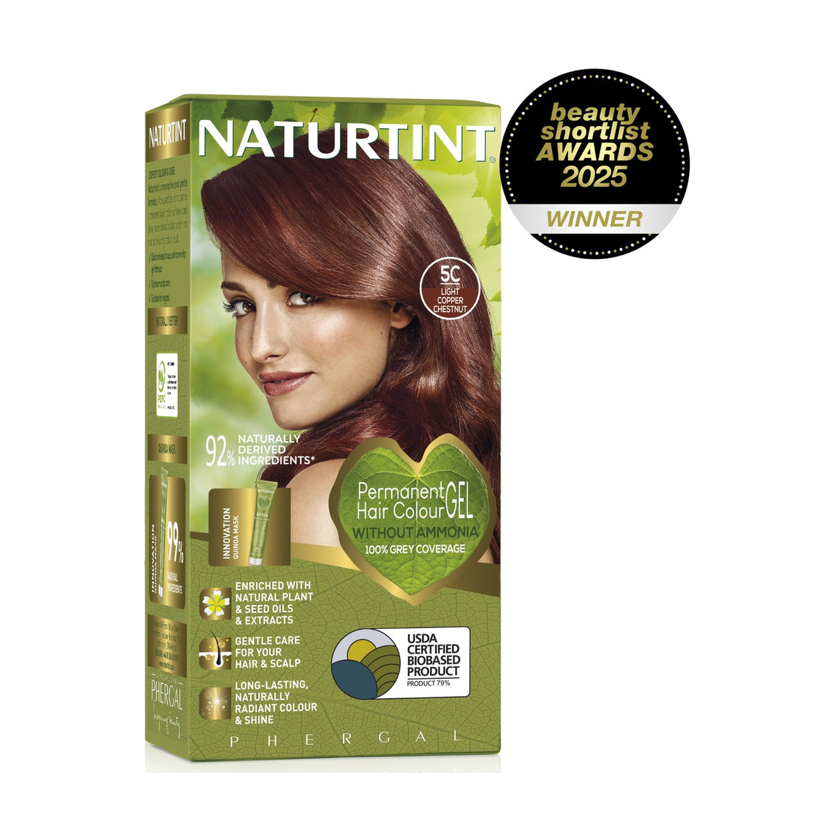 Naturtint Permanent Hair Colour Gel 5C Light Copper Chestnut 170ml pack
