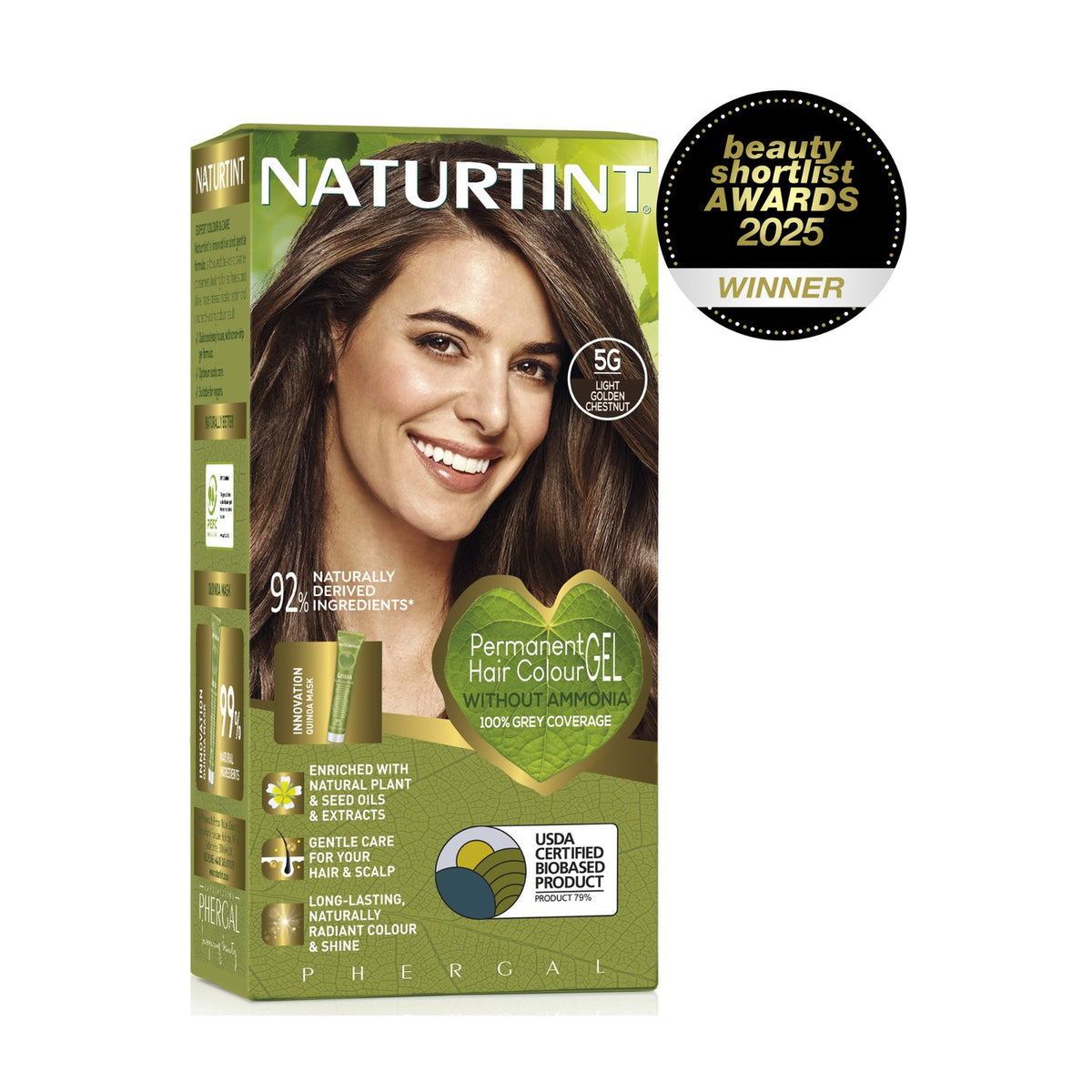 Naturtint Permanent Hair Colour Gel 5G Light Golden Chestnut 170ml pack