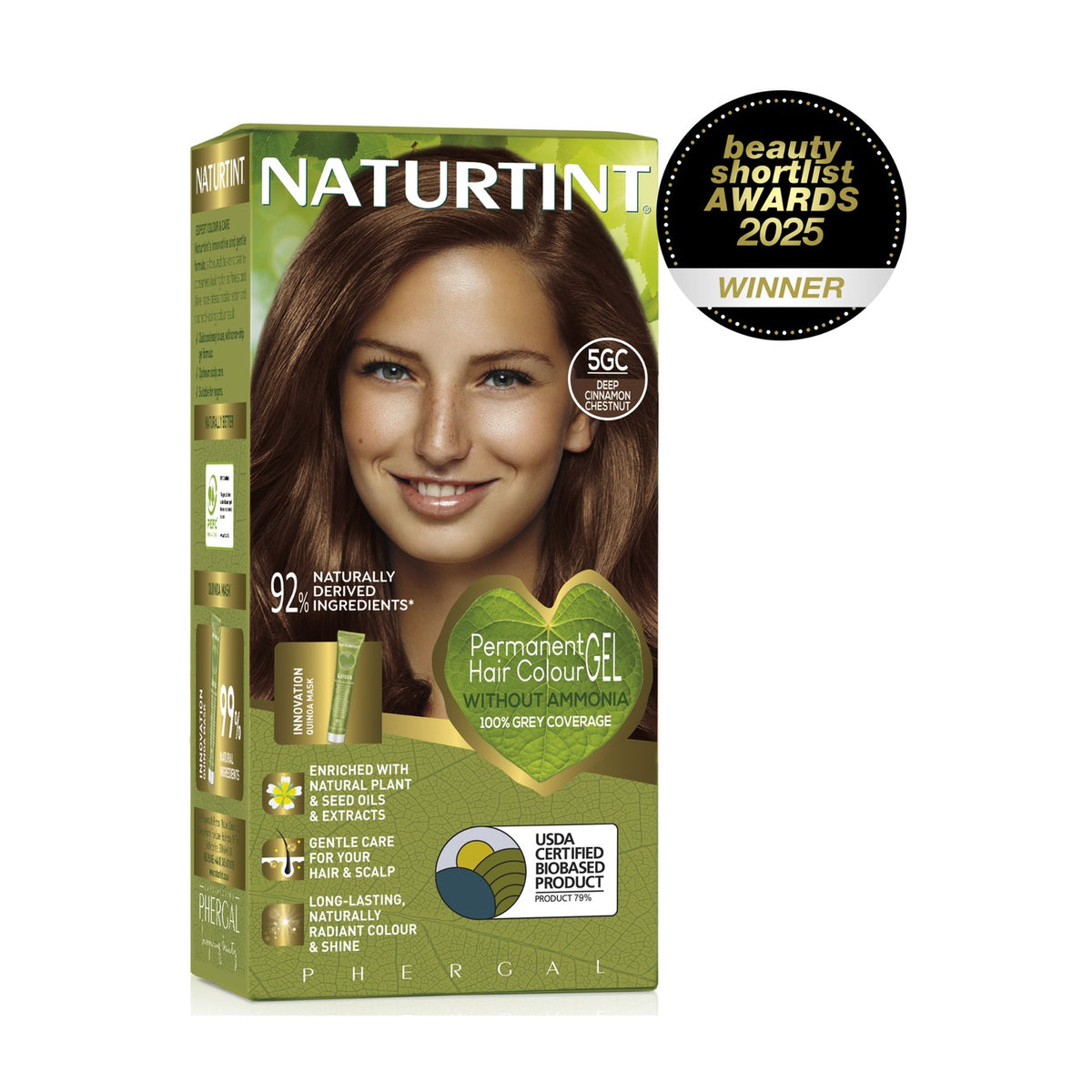 Naturtint Permanent Hair Colour Gel 5GC Deep Cinnamon Chestnut 170ml pack