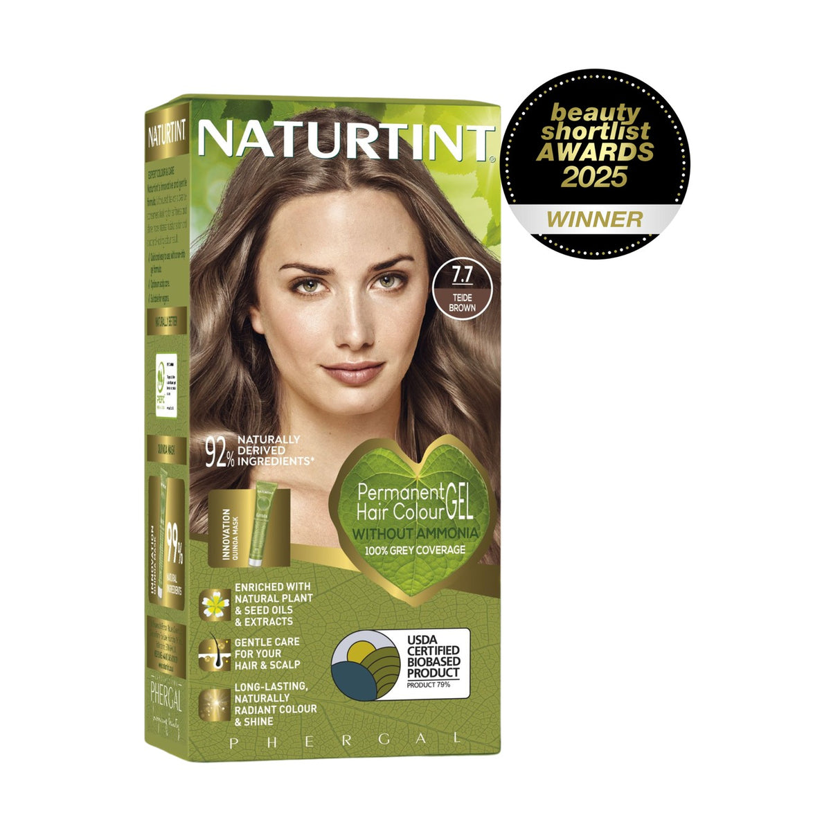 Naturtint Permanent Hair Colour Gel 7.7 Teide Brown 170ml pack