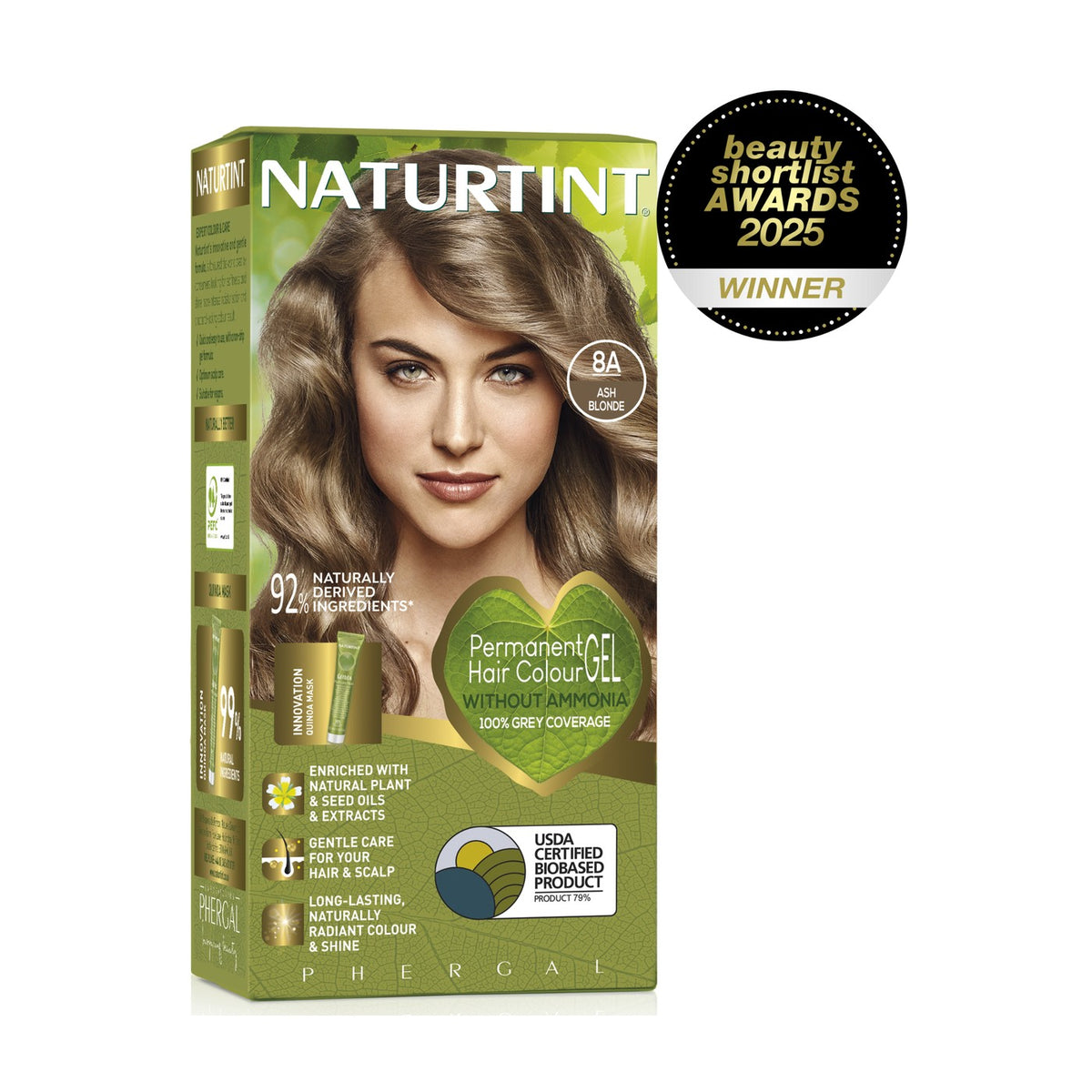 Naturtint Permanent Hair Colour Gel 8A Ash Blonde 170ml pack