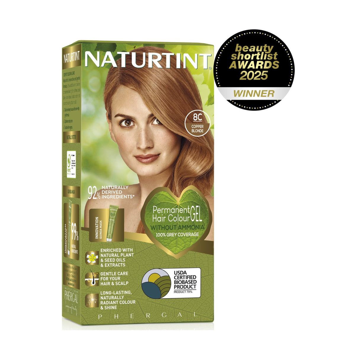 Naturtint Permanent Hair Colour Gel 8C Copper Blonde 170ml pack