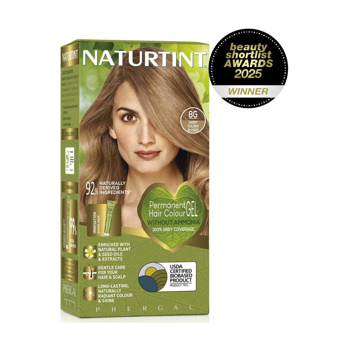 Naturtint Permanent Hair Colour Gel 8G Sandy Golden Blonde 170ml pack