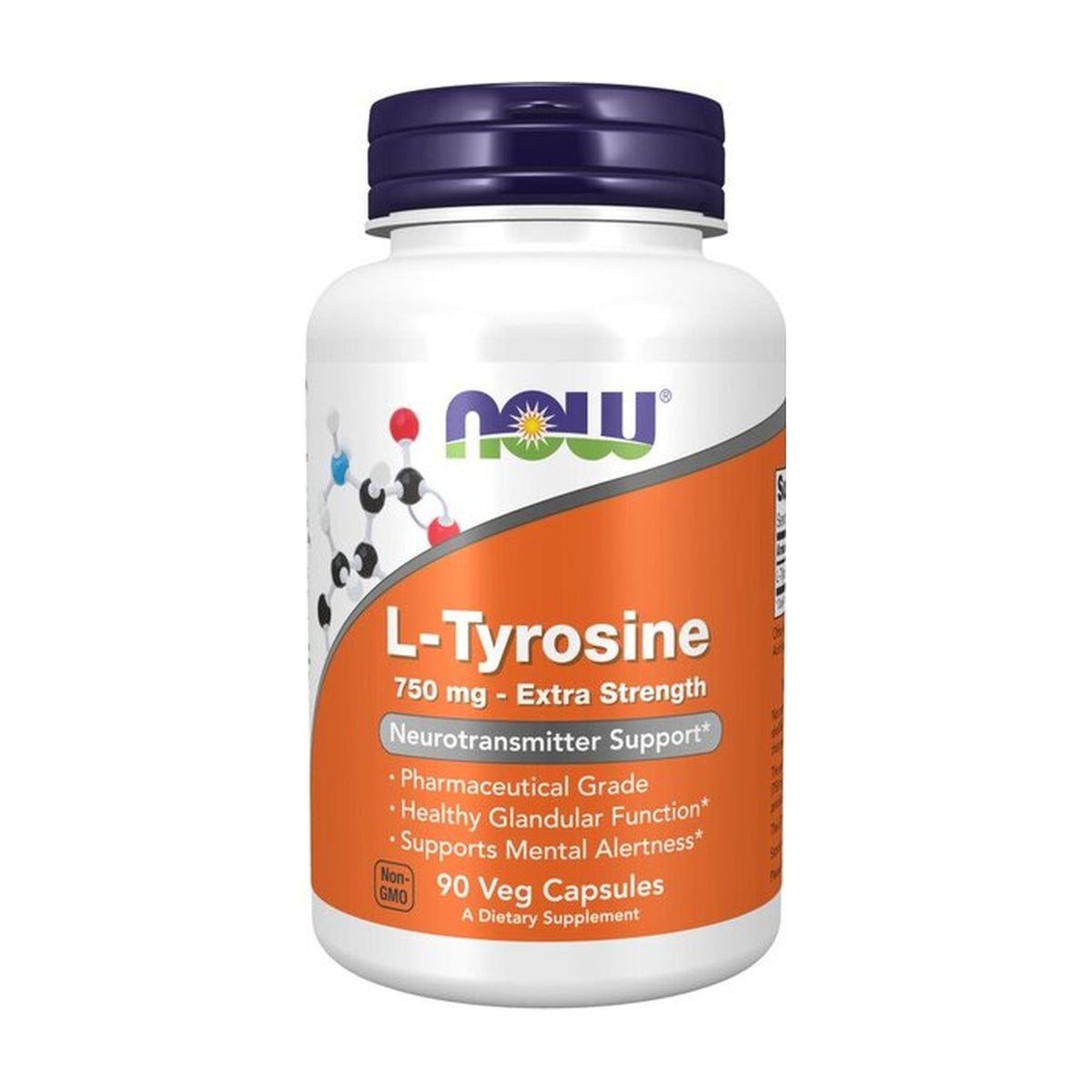 NOW Foods - L-Tyrosine, Extra Strength 750mg (90 vcaps) pack front