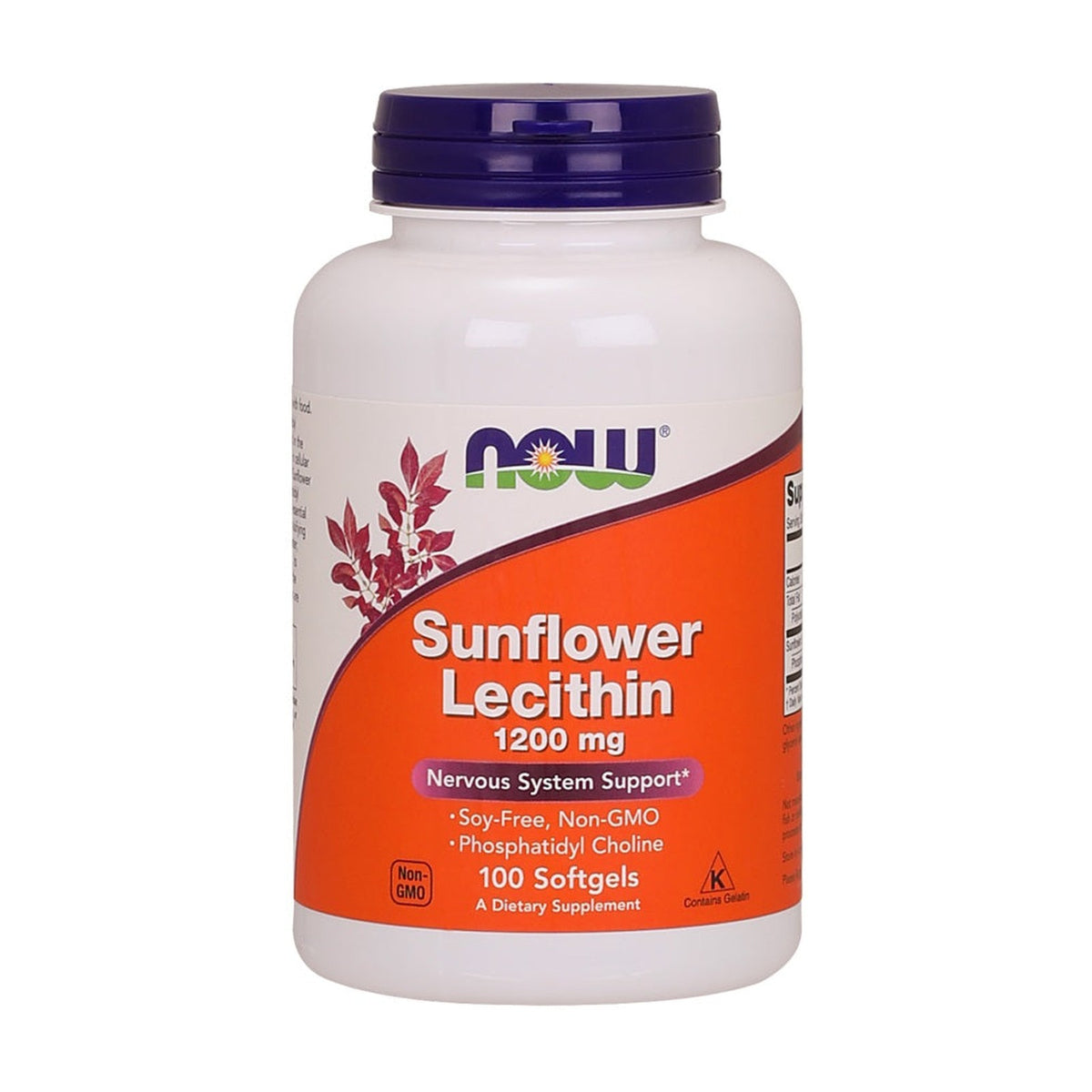 NOW Foods - Sunflower Lecithin, 1200mg (100 softgels) pack front