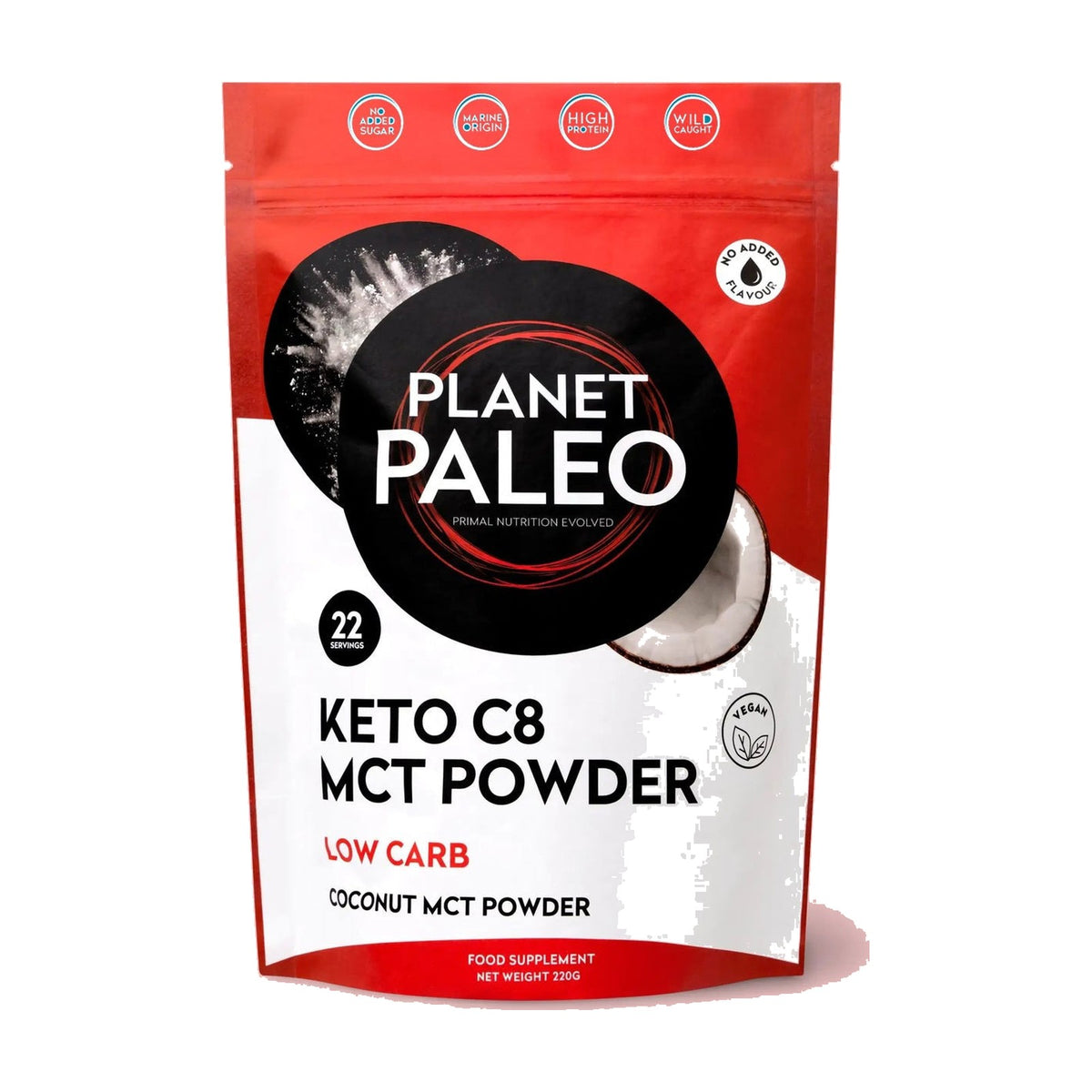 Planet Paleo Keto C8 MCT Powder (220g) pack