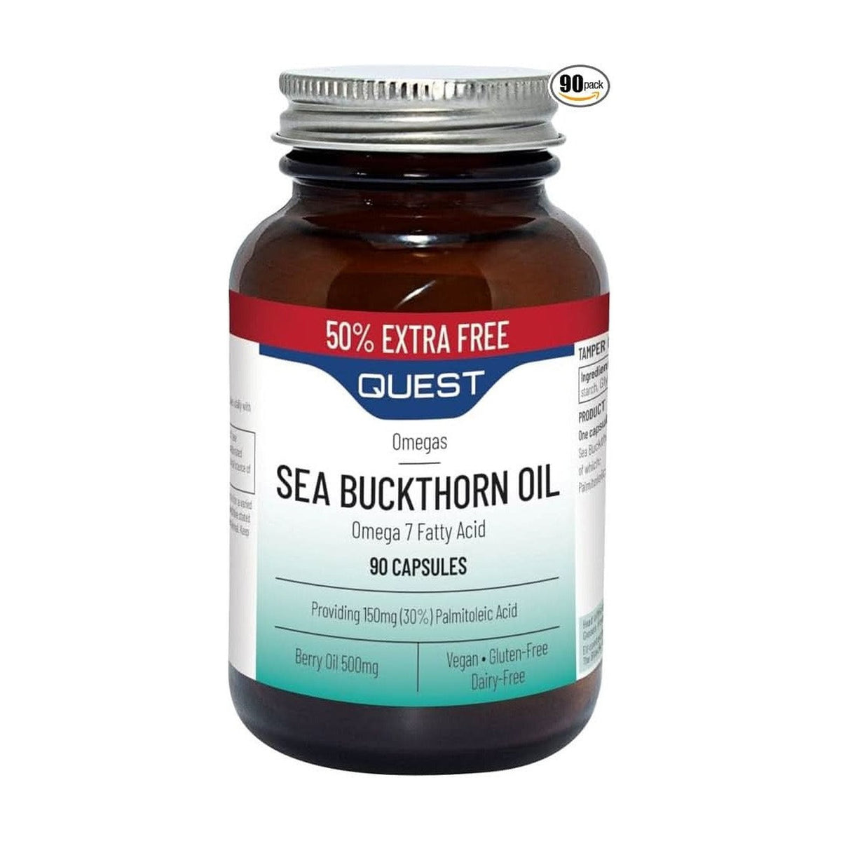 Quest Omega 7 Sea Buckthorn Oil (60 + 30 free, 90 capsules) pack