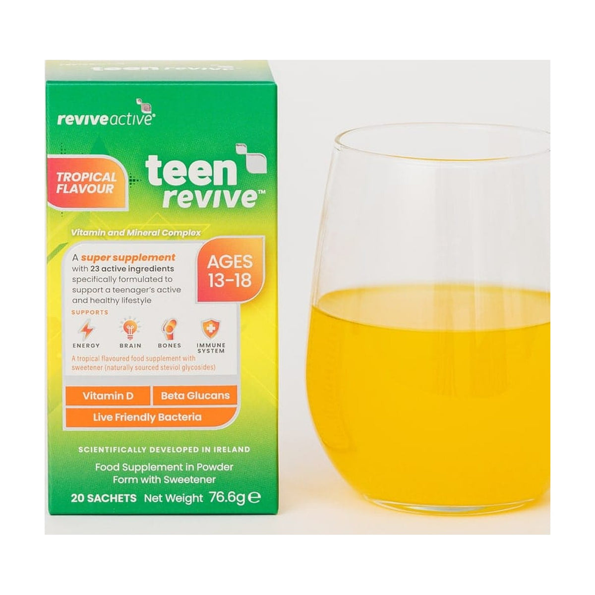 Revive Active - Teen Revive Tropical (20 sachets) pack front