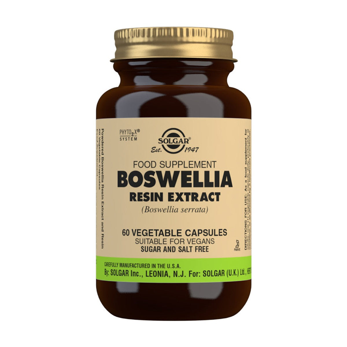 Solgar Boswellia Resin Extract (60 caps) pack