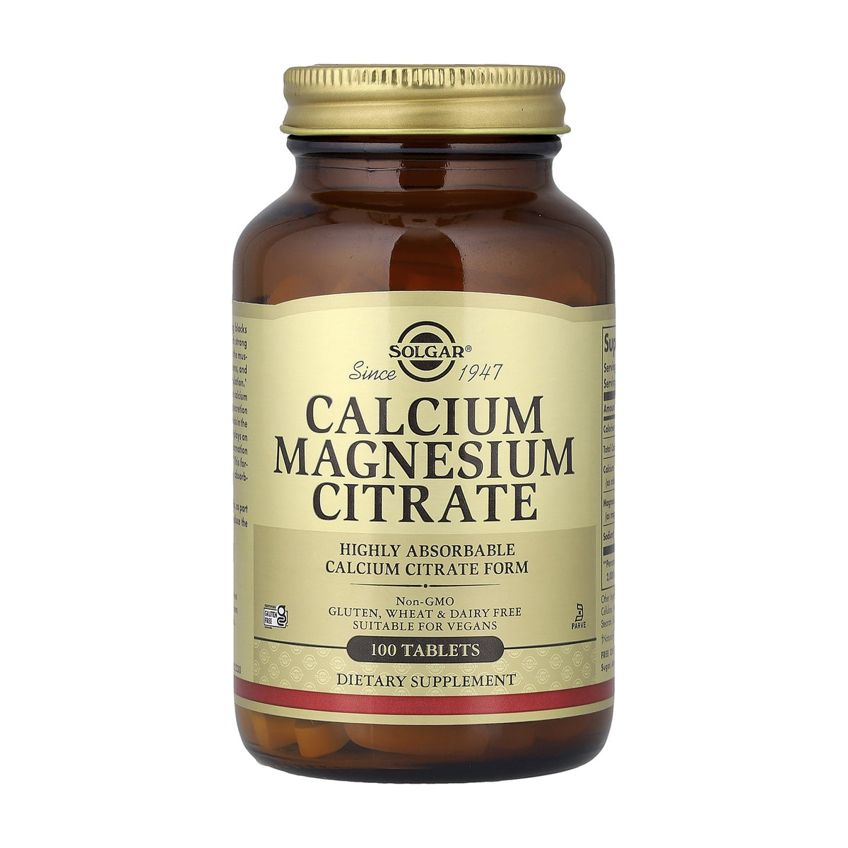 Solgar Calcium Magnesium Citrate (100 tabs) pack
