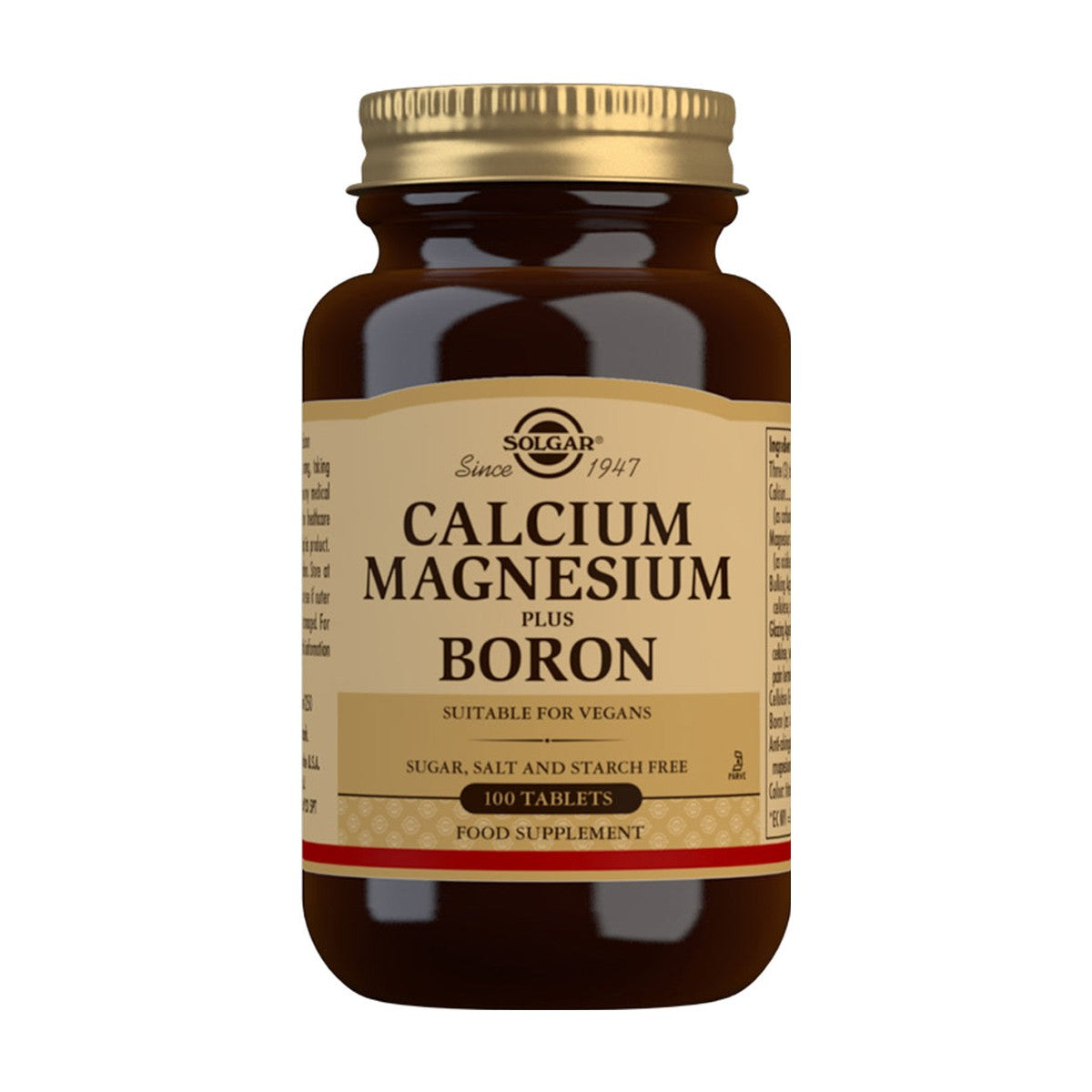 Solgar Calcium Magnesium Plus Boron (100 tabs) pack