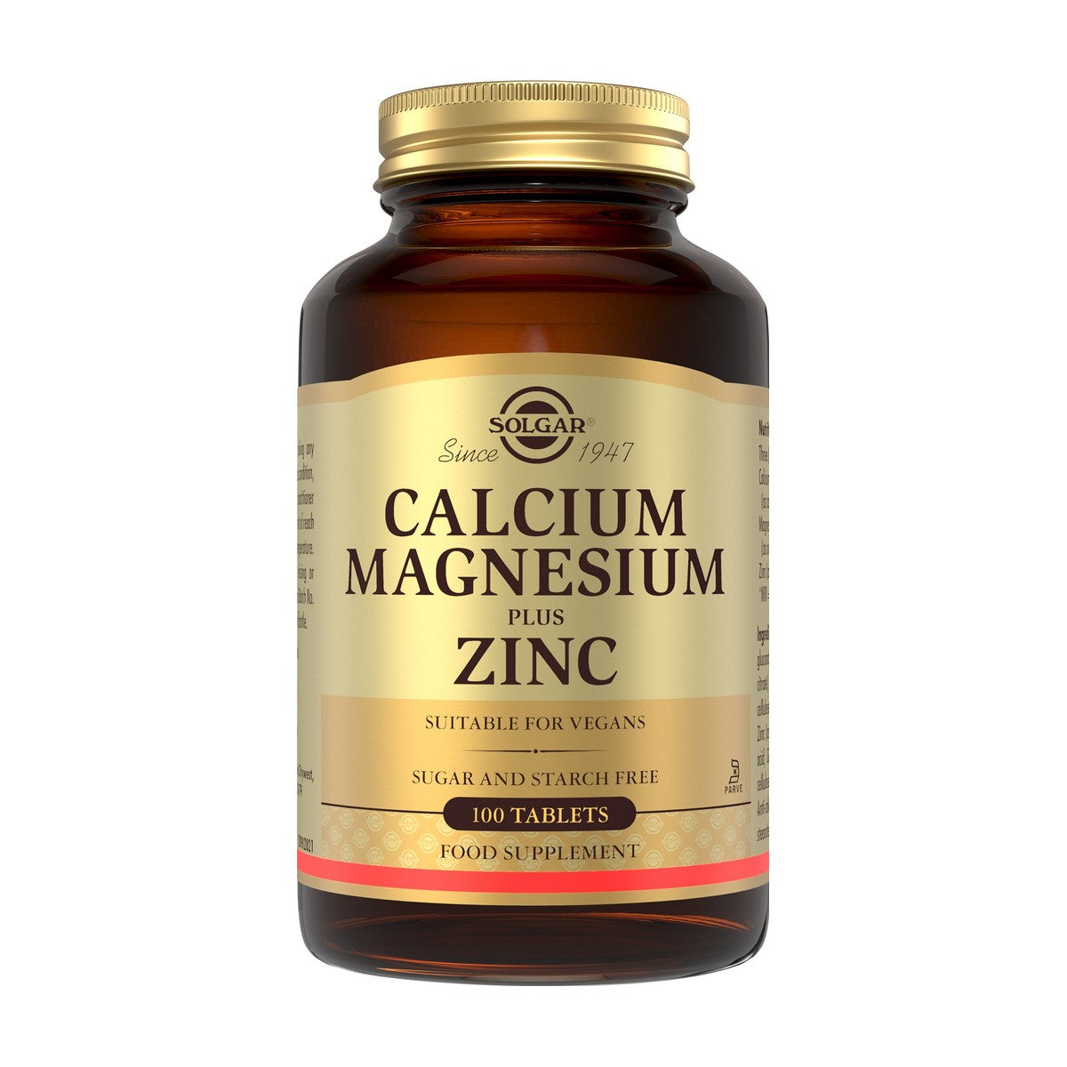 Solgar Calcium Magnesium Plus Zinc (100 tabs) pack