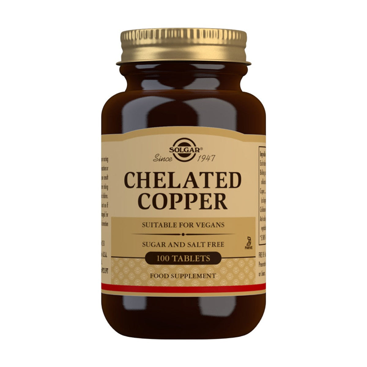 Solgar Chelated Copper (100 tabs) pack