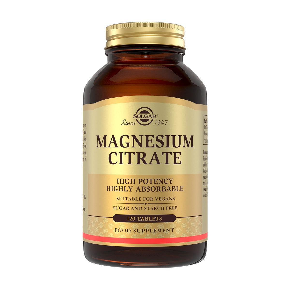 Solgar Magnesium Citrate (120 tabs) pack